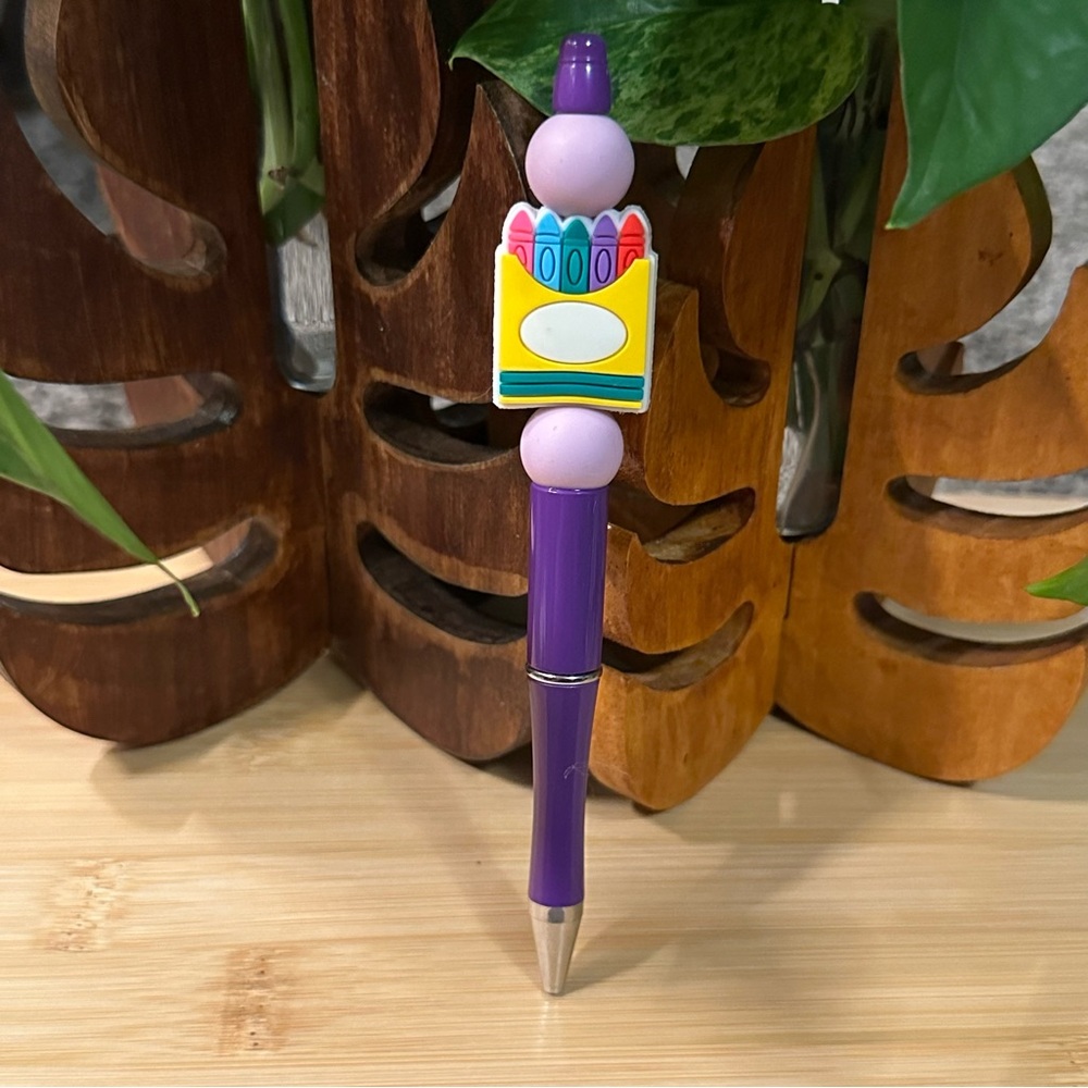 Handmade Silicone Beaded Pen ✏️ Teacher Gift | School Theme +‎ Refill